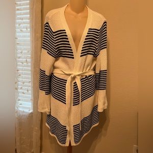 Westport cream & black stripe Cardigan